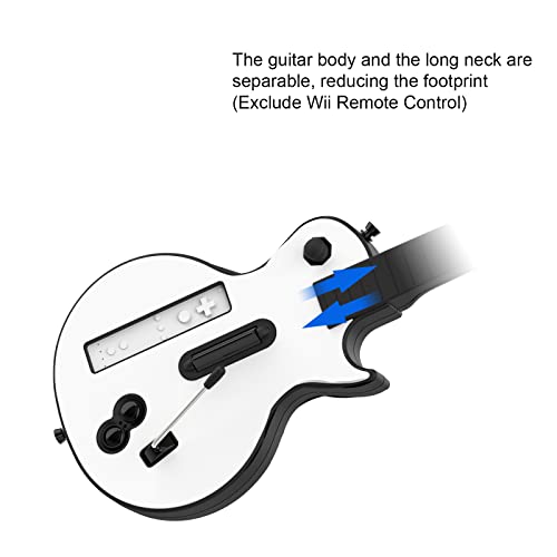 DOYO Wii Guitar Hero Guitarra Blanco Wii Juegos y Rock Band Game para Guitarra Inalámbrica, Controlador de Guitarra Wii Desmontable