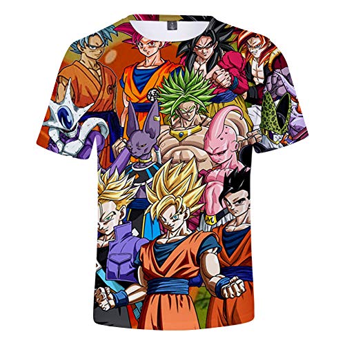 Dragon Ball Niños Niña Camiseta 3D Impresión Moda Tshirt Manga Corta (6,150)