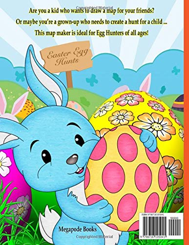 Draw Your Own Easter Egg Hunt Maps - adventure activity and games book for kids of all ages: 50 blank pages printed with a compass, ideal for young Egg Hunters
