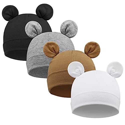 DRESHOW 4 PCS Bebé Beanie Sombrero Recién Nacidos Niño Pequeño Sombrero para Bebés Niños Gorros