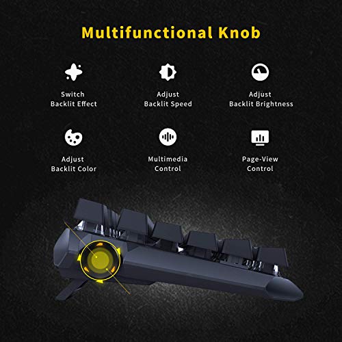 DREVO BladeMaster SE TKL 87 Teclas Teclado Mecánico para Juegos Compacto 87 Keys QWERTY US Layout, Multifunción botón, Conexión USB, Anti-Ghosting and NKRO, Interruptor Marrón