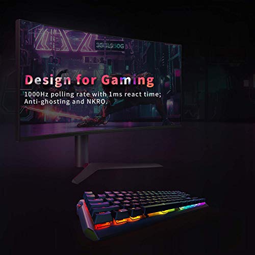 DREVO BladeMaster SE TKL 87 Teclas Teclado Mecánico para Juegos Compacto 87 Keys QWERTY US Layout, Multifunción botón, Conexión USB, Anti-Ghosting and NKRO, Interruptor Marrón