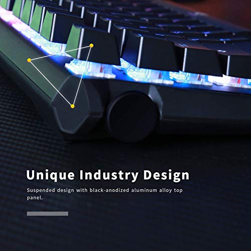 DREVO BladeMaster SE TKL 87 Teclas Teclado Mecánico para Juegos Compacto 87 Keys QWERTY US Layout, Multifunción botón, Conexión USB, Anti-Ghosting and NKRO, Interruptor Marrón