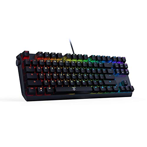 DREVO BladeMaster SE TKL 87 Teclas Teclado Mecánico para Juegos Compacto 87 Keys QWERTY US Layout, Multifunción botón, Conexión USB, Anti-Ghosting and NKRO, Interruptor Marrón