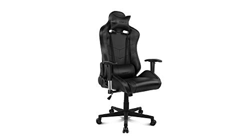 Drift DR85B - Silla Gaming Profesional, polipiel, reposabrazos 2D, piston clase 4, asiento basculable, altura regulable, respaldo reclinable, cojines lumbar y cervical, color negro