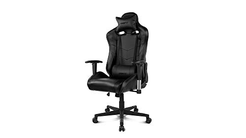 Drift DR85B - Silla Gaming Profesional, polipiel, reposabrazos 2D, piston clase 4, asiento basculable, altura regulable, respaldo reclinable, cojines lumbar y cervical, color negro