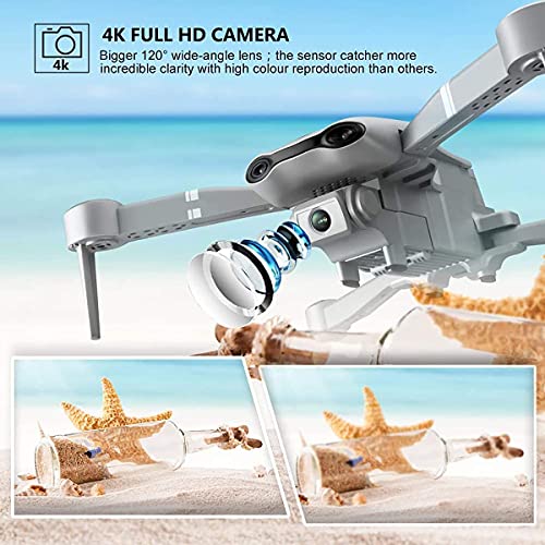 Drone with Camera 4K Quadcopter for Adults Foldable for Beginners with Optical Flow Positioning Headless Mode Gesture Photography 2 Batteries with Storage Bag