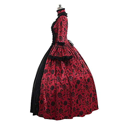 DSFSDF Vestido Victoriano gótico para Mujer con Cordones en la Cintura de Talla Grande para Halloween Cosplay Disfraz Medieval