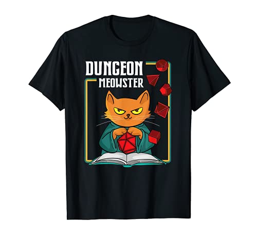 Dungeon Meowster RPG Juegos de mesa Jugador de rol Camiseta