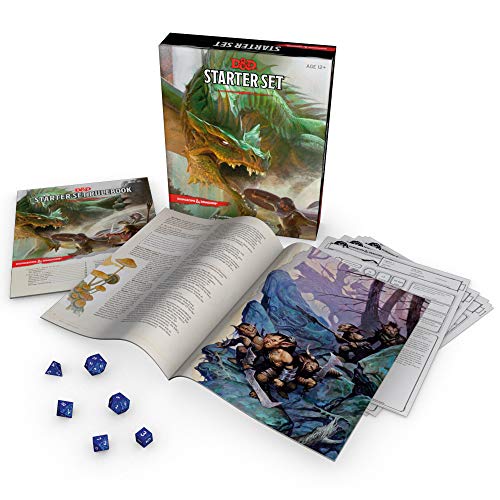 Dungeons & Dragons Starter Set (Six Dice, Five Ready-to-Play D&D Characters With Character Sheets, a Rulebook, and One Adventure): Fantasy Roleplaying Game Starter Set