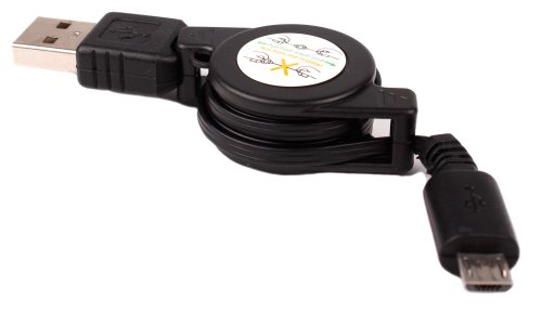 DURAGADGET Cable MicroUSB Retráctil para Portátil Medion Erazer P6689, P7651, Medion P6687 / XMG Core 15 / Acer Aspire 7 715-71G-78FD Pasar Sus Datos Al PC