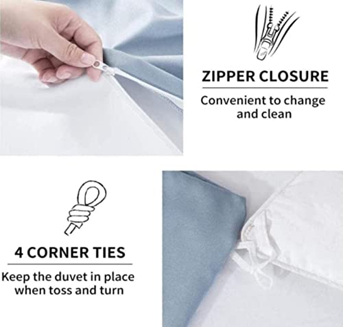 Duvet Cover 3D Pattern Printed Bedding Set Lightweight Microfiber Comforter Sets with Zipper Closure and 2 Pillowcases,Quilt Cover Set 3 Pcs for Adults Blue Hat Dog