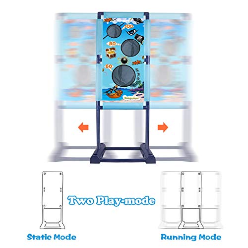 DX DA XIN Juguetes para Niños - Juego de Tiro al Blanco en Movimiento,1 Objetivo Móvil 2 Pistolas 18 Munición de Espuma, Regalo de Cumpleaños de Navidad Niños 4 5 6 7 8 9 10 Años