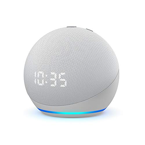 Echo Dot (4.ª generación) | Altavoz inteligente con reloj y Alexa | Blanco