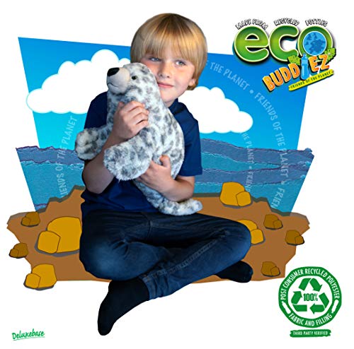 EcoBuddiez - Foca de Puerto de Deluxebase. Peluche Grande de 50 cm elaborado con Botellas de plástico recicladas. Lindo Peluche ecológico con Forma de animalito para niños pequeños.