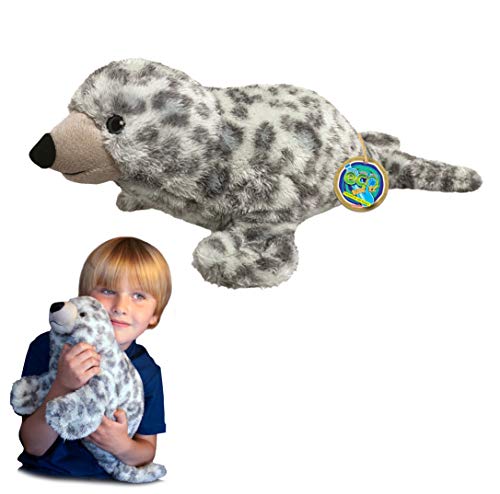 EcoBuddiez - Foca de Puerto de Deluxebase. Peluche Grande de 50 cm elaborado con Botellas de plástico recicladas. Lindo Peluche ecológico con Forma de animalito para niños pequeños.