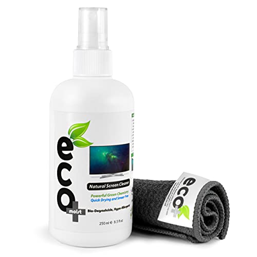 Ecomoist Limpiador de pantalla 250ml Toalla de microfibra fina 40x40cm Producto natural Producto verde
