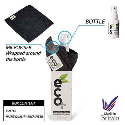 Ecomoist Limpiador de Pantalla 50 ml + Toalla de Microfibra Fina 20x20cm