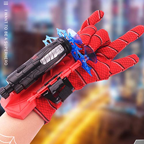 Edinber Spider Launcher Guante Juguetes,Guantes de plástico Cosplay para niños,Lanzador de guantes para Spider,Juego de juguetes de muñeca de héroe,Juguetes educativos divertidos para niños