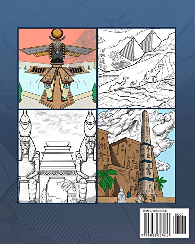 Egyptian Coloring Book for Adults: Ancient Egyptian Cities. Pyramids, Temples, Symbols, and Hieroglyphs: 2 (Historic Coloring)