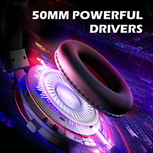 EKSA E900 Auriculares para juegos para PC PS4 Xbox One Auriculares para juegos con micrófono de reducción de ruido desmontable para computadora portátil Mac Teléfono móvil Tableta (rojo)