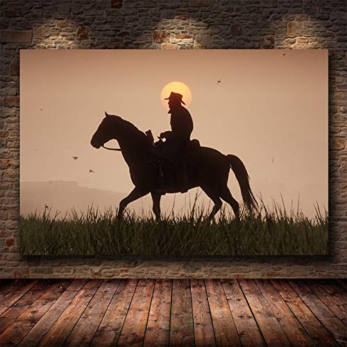 El Juego Red Dead Redemption 2 Lienzo Póster Pared Arte Impresión Pintura Papel Tapiz Decorativo Cuadro De Pared Sala De Estar 50X70Cm -Pp1284