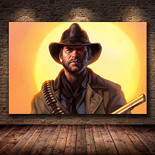 El Juego Red Dead Redemption 2 Lienzo Póster Pared Arte Impresión Pintura Papel Tapiz Decorativo Cuadro De Pared Sala De Estar 50X70Cm -Pp1290