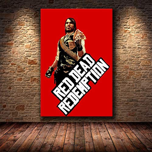El Juego Red Dead Redemption 2 Lienzo Póster Pared Arte Impresión Pintura Papel Tapiz Decorativo Cuadro De Pared Sala De Estar 50X70Cm -Pp1302