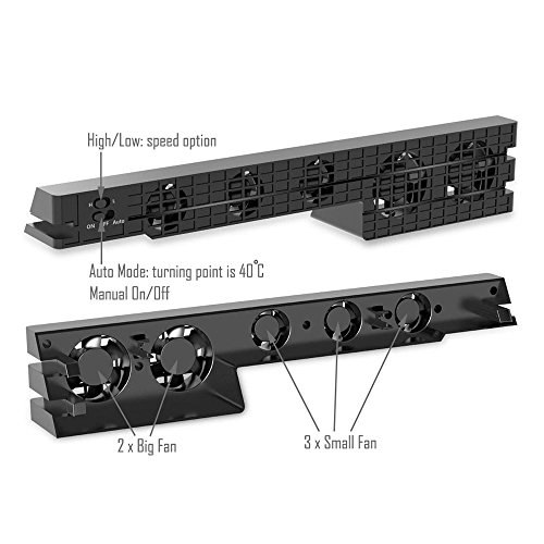 ElecGear PS4 Pro Refrigerador Ventilador de Refrigeración, Control Automático del Sensor de Temperatura Turbo USB Cooling Fan Cooler para PlayStation 4 Pro CUH-7xxx