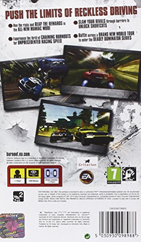 Electronic Arts Burnout Dominator, Essentials, PSP - Juego (Essentials, PSP, PlayStation Portable (PSP), Racing, E (para todos))