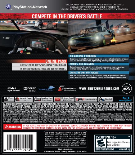 Electronic Arts EA Shift 2 Unleashed PlayStation 3 vídeo - Juego (PlayStation 3, Racing, E10 + (Everyone 10 +))