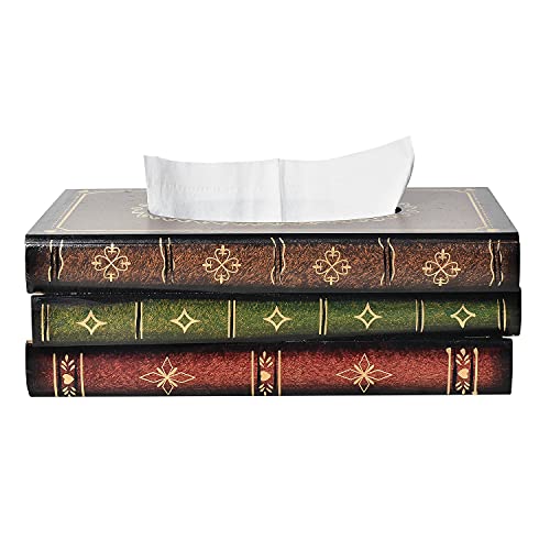 Elegante soporte de papel de madera antiguo para libros, dispensador de pañuelos con tapa con bisagras para baño, sala de estar, oficina, coche, cocina, tamaño estándar