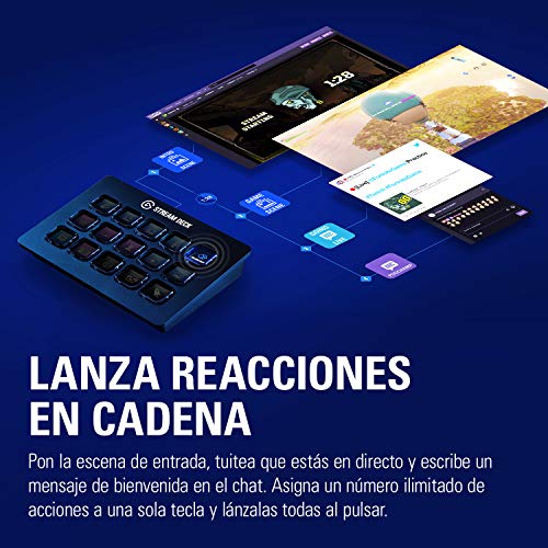 Elgato Stream Deck - Controlador para contenido en directo, 15 teclas LCD personalizables, soporte ajustable, Windows 10 y macOS 10.13 o posterior, Negro