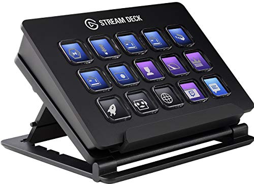 Elgato Stream Deck - Controlador para contenido en directo, 15 teclas LCD personalizables, soporte ajustable, Windows 10 y macOS 10.13 o posterior, Negro