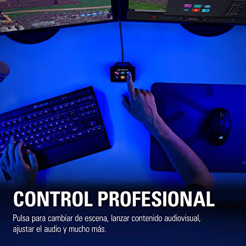 Elgato Stream Deck Mini – Controlador compacto de estudio, 6 teclas macro, activa acciones en apps y software como OBS, Twitch, ​YouTube y otros, funciona en Mac y PC