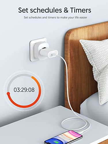 Enchufe inteligente, CT22(4PCS)-Enchufe WiFi con monitor de consumo de energía, compatible con Alexa y Google Home, enchufe Alexa con control remoto y función de temporizador,16A 3680W