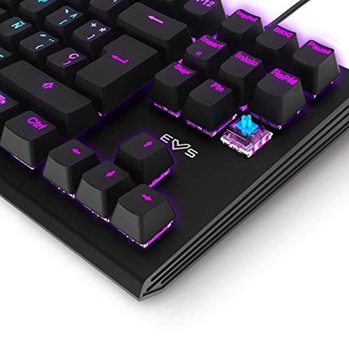 Energy Sistem Gaming Keyboard ESG K6 Mechanik (Teclado USB, Luces LED Efecto Rainbow, Teclado mecánico TKL)