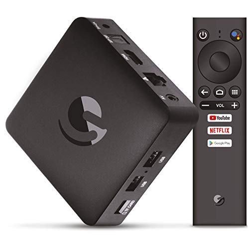 Engel EN1015K, Android TV Box 4K UHD, Asistente de Google Chromecast, Smart TV Box