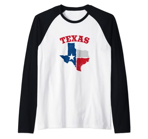 Enjoy Cool Texas Flag & Boarders Tee Shirts, Texas USA Camiseta Manga Raglan