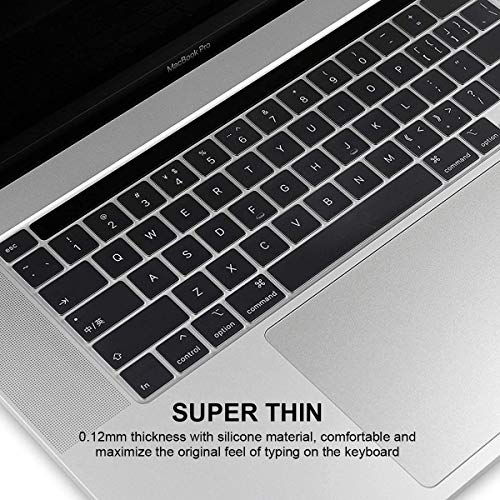EooCoo Cubierta del Teclado Compatible para 2019 MacBook Pro 16 Pulgadas A2141 con Touch Bar y Touch ID, QWERTY Español Diseño - TPU Claro