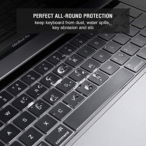 EooCoo Cubierta del Teclado Compatible para 2019 MacBook Pro 16 Pulgadas A2141 con Touch Bar y Touch ID, QWERTY Español Diseño - TPU Claro