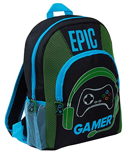 Epic Gamer - Mochila para niños y adolescentes y adultos, mochila para juegos con soportes para botellas, Black (Negro) - MNCK10310