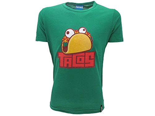 Epic Games Fortnite - Camiseta original para niño, diseño de tacos, color verde Verde X-Small