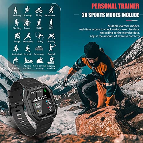 EPILUM Reloj Inteligente Hombre 1.69", Smartwatch con GPS Podómetro, Presión Arterial, Calorías, SpO2, Pulsómetro, 20 Modos Deportivos Reloj Deportivo Impermeable 3ATM, para Android y iOS