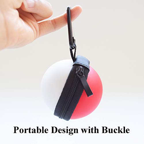 Estuche de transporte para Nintendo Switch Poke Ball Plus Controller, Estuche de Hikfly Travel Pokeball Bolsa protectora portátiles para Pokémon Lets Go Pikachu Eevee Game (Red & White)
