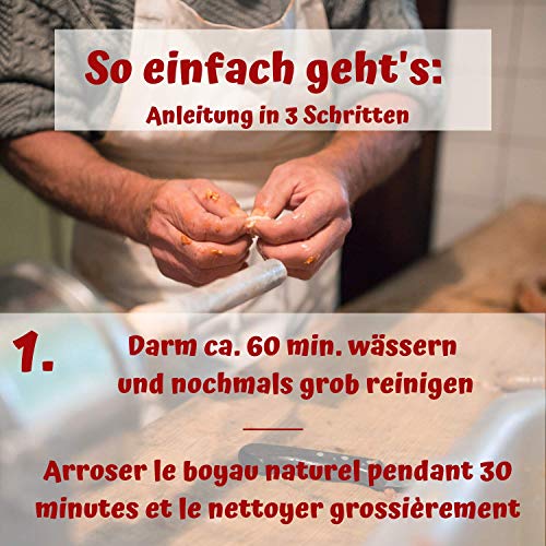 Estuche de Tripas de Cerdo 28/30 Wengler Equiparable a Las de carnicería - Resistente a la cocción - Apto para ahumar y Barbacoa (18m (28/30))