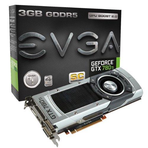 EVGA GeForce GTX 780 Ti Superclocked, 3GB, 3072MB, GDDR5 384bit, Dual-Link DVI-I, DVI-D, HDMI, DP, SLI Ready Graphics Card (03G-P4-2883-KR) Tarjetas gráficas 03G-P4-2883-KR