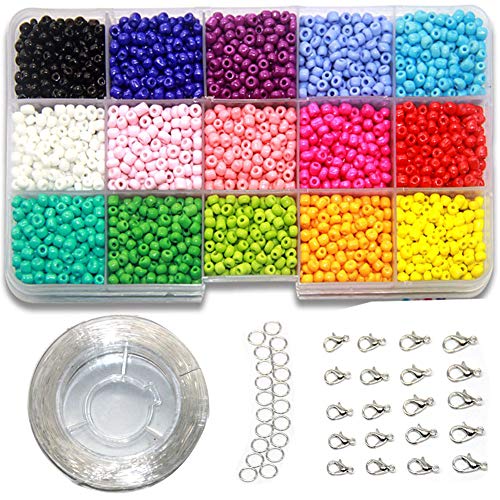 Ewparts 3mm Mini cuentas de cristal para los niños DIY Bracelet Arte y joyería-Making, cadena de cuentas de fabricación de juego, Fadeless Color (Full color)