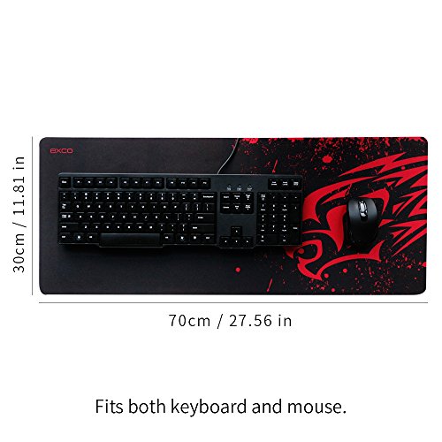 EXCO Dick Smooth extra grande XL Gaming Matte superficie lisa para ratón de Comfortable Mouse Pad Superfine Fiber Surface Smooth Silk, color XL Red Leopard