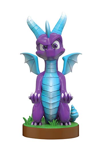 Exquisite Gaming - Cable guy Spyro the dragon Ice Edition, soporte de sujeción y carga para mando de consola y/o smartphone de tu personaje favorito con licencia de Activision